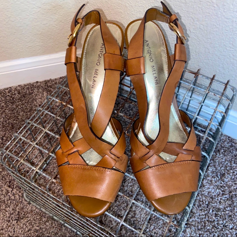 Antonio Melani Leather Wedges